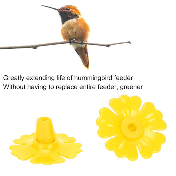Hummingbird Feeder -kukat – 30 riippuvan lintujen ruokintaportin set – Puutarhatarvikkeet (keltainen) yellow