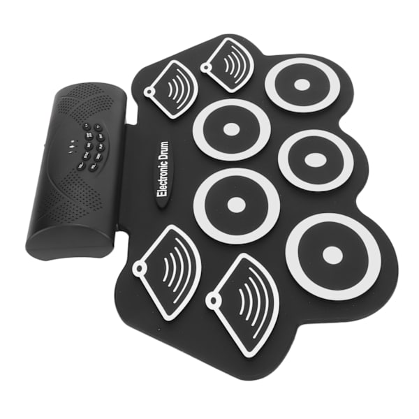 Elektronisk trumplatta Bluetooth inspelningsfunktion dubbla högtalare bärbar elektronisk rull upp trumset 100‑240V EU-kontakt