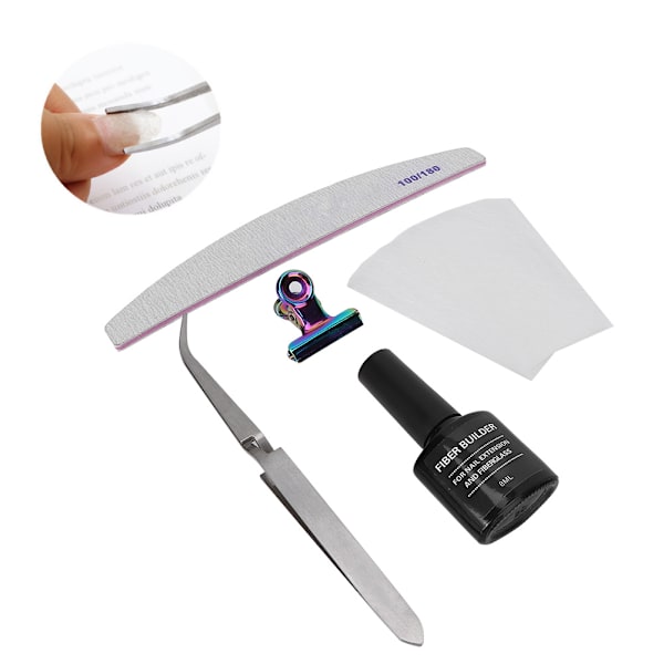 Nagelförlängning Fiberglas Gel Snabb Förlängning Formning Glasfiber Manikyr Verktyg Set 5st