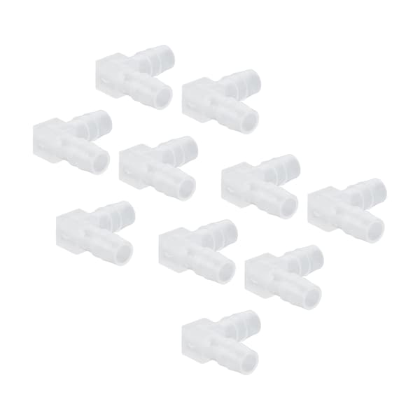 10 stk. Albue Slange Studs Plastik Fitting 90 Graders Lige Barbeforbindelse Adapter L Form til Akvarium 8mm