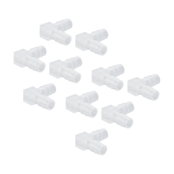10 stk. albueslange modhage plastfitting 90 grader lige modhager ledadapter L form til akvarium 8 mm