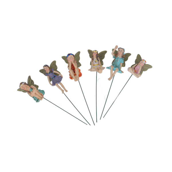 6 stk Fairy Figure Miniature Fairy Elf Statue Mini Have Yard Mikro Landskab Urtepotte dekoration