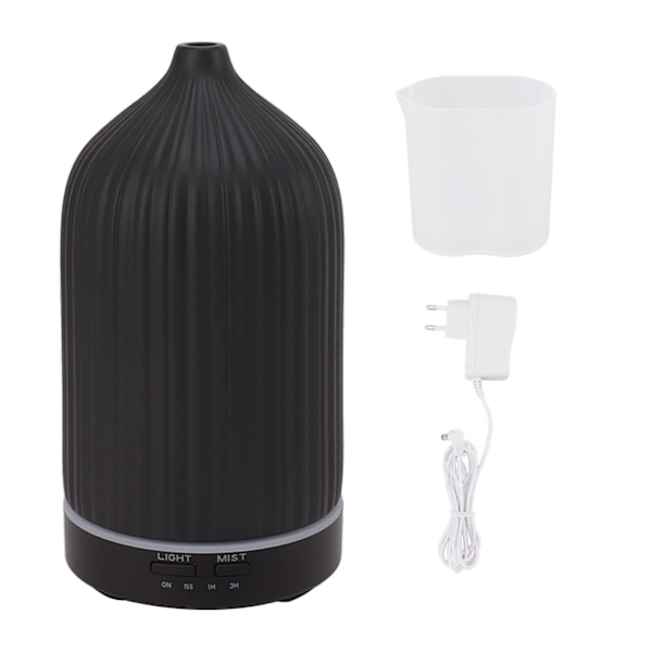 Ceramic Humidifier Ultrasound Home Humidifier Automatic Shutdown 7 Color LED Aroma Humidifier 110‑240V Black EU Plug