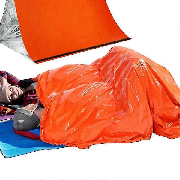 Nödsovsäck Utomhus Överlevnad Sovsäckar Nödfilt Camping Resa Portabel Sovsäck -GDZD Orange