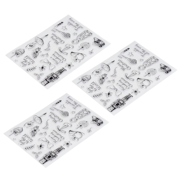 3 stk. gjennomsiktige stempler med juletema TPR gjennomsiktige DIY scrapbooking stempler for preging av kortlaging