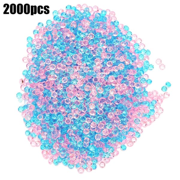 2000 st akryldiamant rosa blå bröllopsfödelsedagsbordsdekoration diamantkonfetti