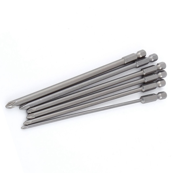 S2 stål 1/4" skaft magnetisk skrutrekkerbitsett (6 stk)