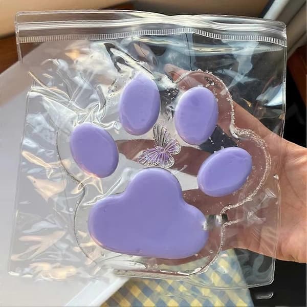 Kæmpe Pote Squishy til Børn Voksne, Stor Fluffy Kattepote Squishy Legetøj til Stresslindring, Superbløde Klem Fidget Legetøj Purple