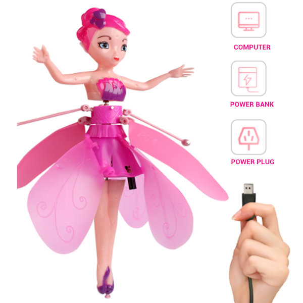 Flyvende fe dukke induktion kontrol RC flyvemaskine børn legetøj ballet pige flyvende prinsesse legetøj