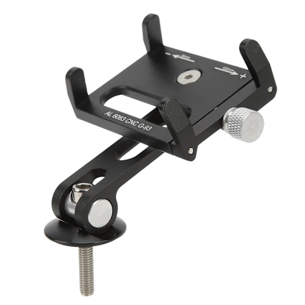 Justerbar sykkeltelefonholder i aluminiumlegering for 50 til 100 mm brede telefoner GPS-sykling