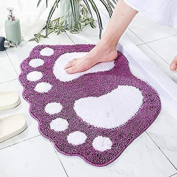 Lilla Polyester Badeværelsesmåtte med Stort Fodspor Design, 40 X 60 Cm