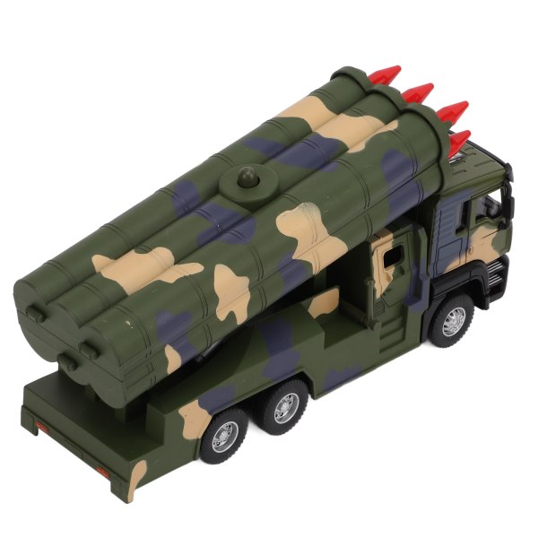 1/50 sotilasohjusajoneuvon malli metalliseoksesta vedettävä rakettiautolelu äänellä ja valolla lapsille