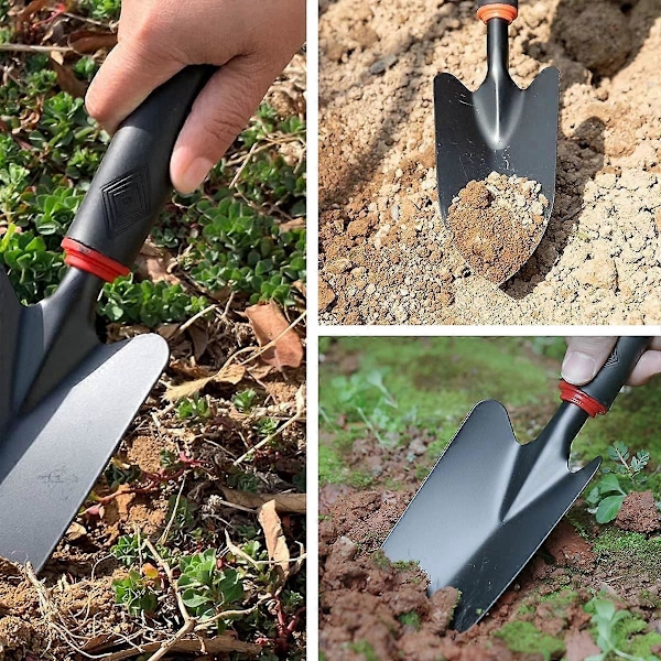 Hagespade for hagearbeid, lett å holde, liten jernspade med sklisikkert håndtak, hagehåndsparkel for planting, omplanting