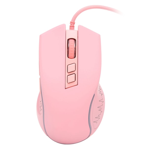 Gamingmus USB2.0 4 justerbar DPI RGB bakgrunnsbelyst ergonomisk design optisk sensor bærbar mus for spillkontor Hjem Rosa