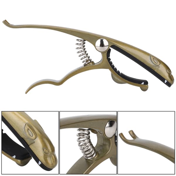 K72 Gitar Capo Sinklegering Bronsefarget Froskeformet Capo for Gitar Ukulele Mandolin