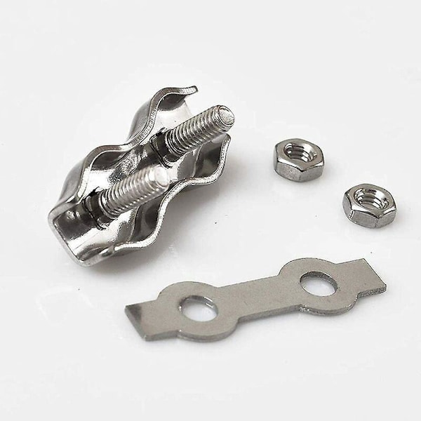 12 Stykker Duplex Rustfritt Stål Klemmer Doble Rustfrie Stålkabelklemmer Tau Koblingsklemme Duplex Kabelklemme M2 Klemme Kabelklemme For 1.5mm Met