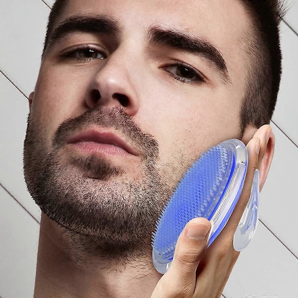 Eksfolierende børste for behandling av inngrodde hår - For å behandle og forebygge bikinikløe, barberingsnupper - Silkemyk hudløsning for menn og kvinner (Blå)