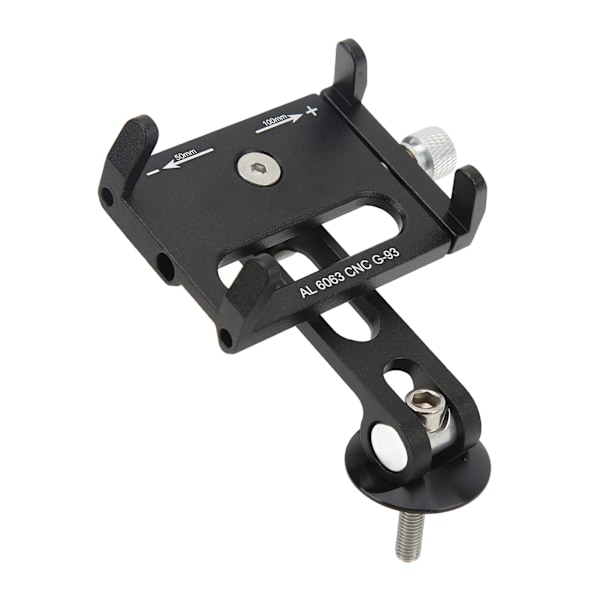 Justerbar sykkeltelefonholder i aluminiumlegering for 50 til 100 mm brede telefoner GPS-sykling