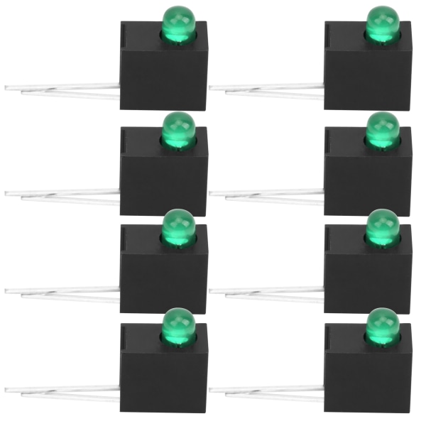 100 stk 3 mm LED-skjermdiodelyssett med holder Side Enkelt hull Industrielt tilbehør Grønt lys