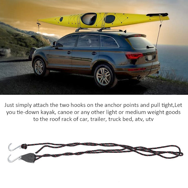 Stærk nylon Høj styrke Heavy Duty Sikker Kajak Hurtigt Pull Sikkerhedsreb Effektiv Kano Snor Ophænger Tilbehør