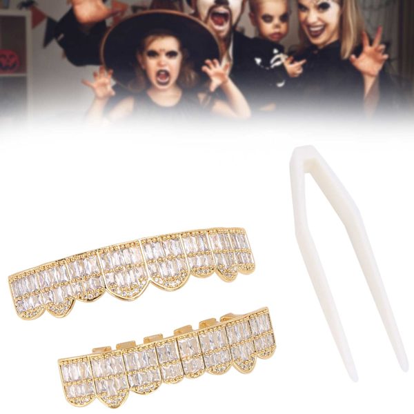Tanduppsättning Hip Hop Tänder Grillar Iced Out Tänder Dekoration för Män Kvinnor