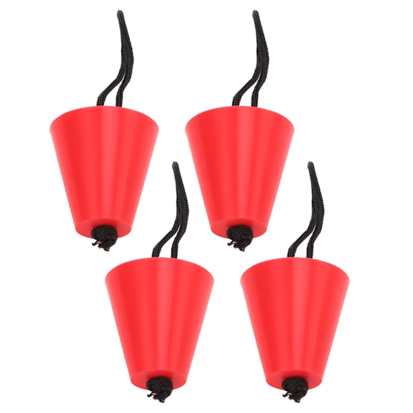 4pcs Scupper Plug Kit with Lanyard Flexible Silicone Drain Holes Stopper Bung Universal for Kayaks CanoesRed