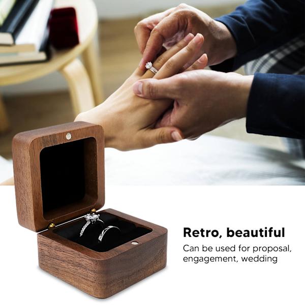 Elegant ringlåda i valnötsträ för förslag, förlovningar och bröllop