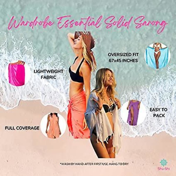 Svart Sarong/Pareo för Kvinnor - Snygg Strandklänning för Baddräkter