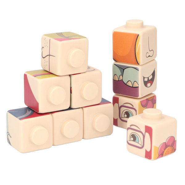 Baby Soft Puslespill Blokker Barn Spedbarn Stable Blokker Sensorisk Leker Bursdagsgave 6 Måneders Gammel
