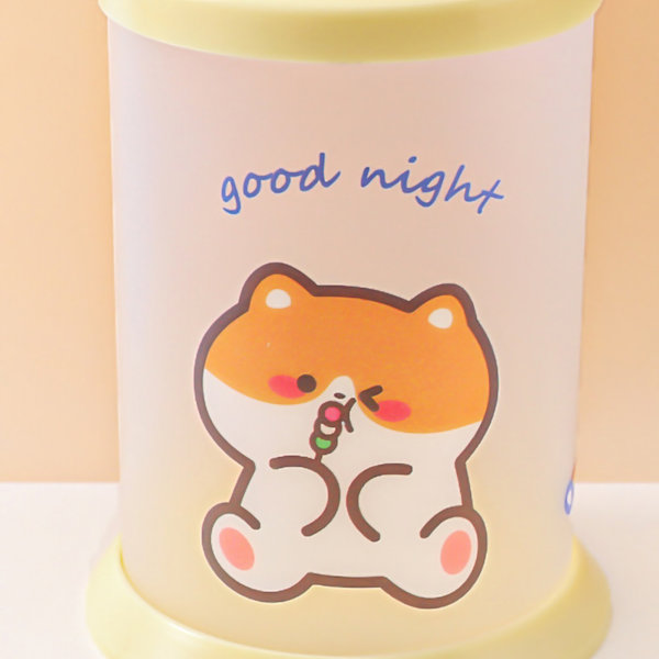 Taitettava kynäteline, söpö sarjakuva pyöreä taitettava kynäteline, opiskelijan toimiston pöydän paperitavaroiden säilytyslaatikko Shiba Inu