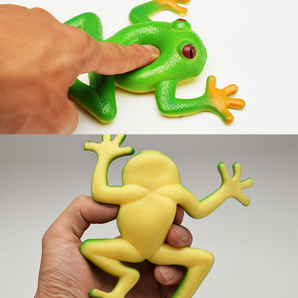 Gummi-simuleringsgroda stretchig leksak stressavlastning sensorisk leksak Spoof stressavlastningsleksak för barn vuxna