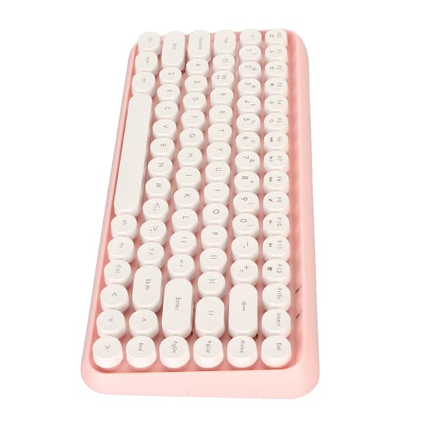 Trådløst Bluetooth-tastatur 84 taster Retro runde tastehætter Tastatur til IOS til OS X til Windows til Android til computer mobiltelefon