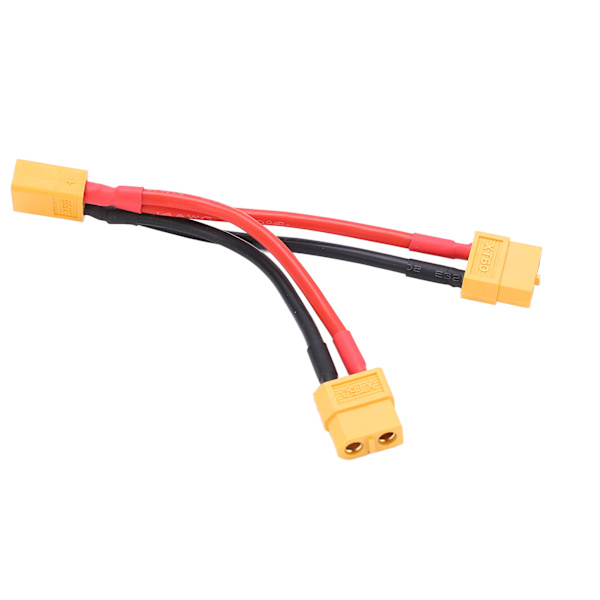 XT60 parallel batteristikkabel Dobbelt forlænger Y-splitter 1 han til 2 hun silikonetråd til RC-batterier