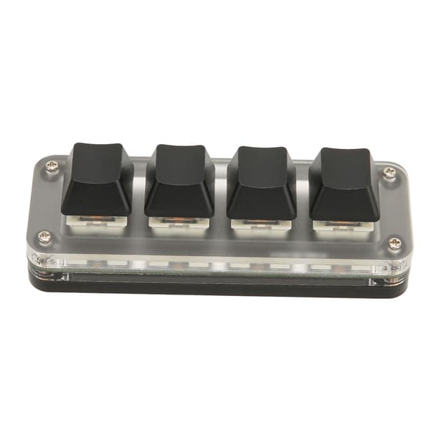 Programmerbar Knappsats USB 4 Tangenter Mini Portabelt Mekaniskt Tangentbord HID DIY Programmerbart Tangentbord RGB OSU Gaming Knappsats
