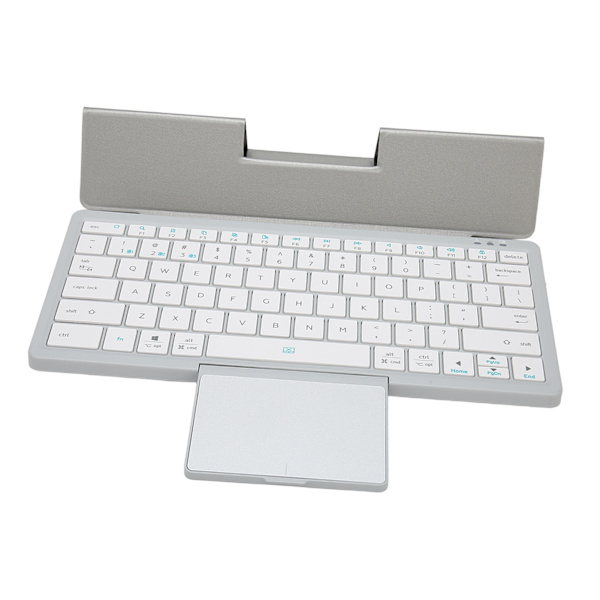 Tablet-tastaturhuse med touchpad, aftagelig samtidig driftstilstand, multifunktionelt tablethuse til Win XP, Win 7, 10, 11, sølv