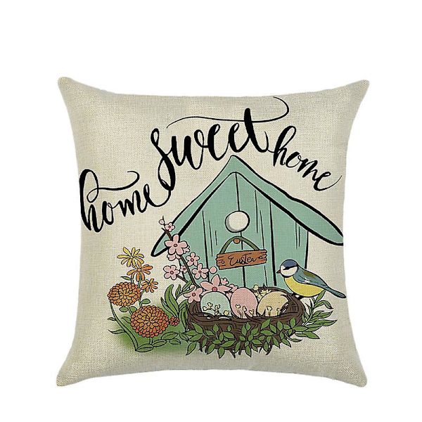 Set med 2 påskharar och lastbilar kuddfodral 18x18 - Farmhouse dekorativa slängkuddar för hemmet - Glad påsk prydnad