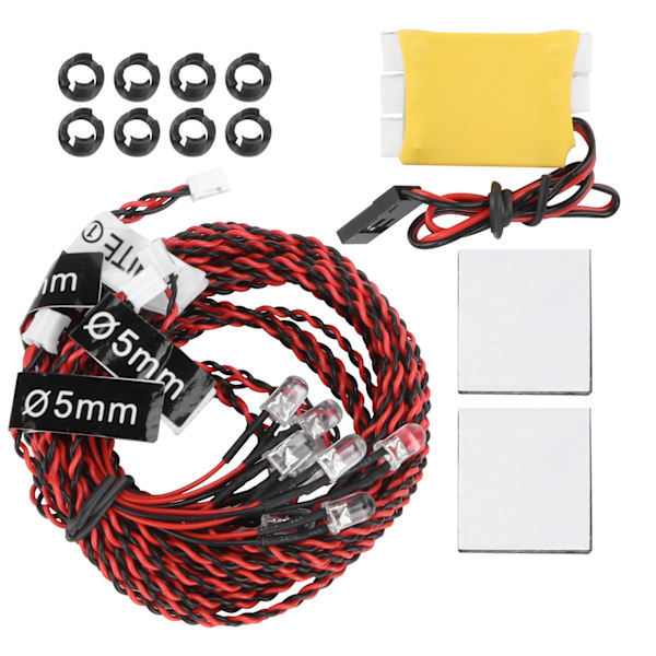 8 stk. RC LED-blitzlys Nattflyvning LED-lyssett for RC-flymodell Fly