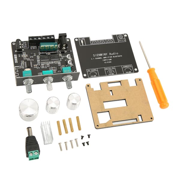 Bluetooth 5.1 effektforsterkermodul 2.1-kanals HiFi-knappjustering lydforsterkerkort DC 9-24V