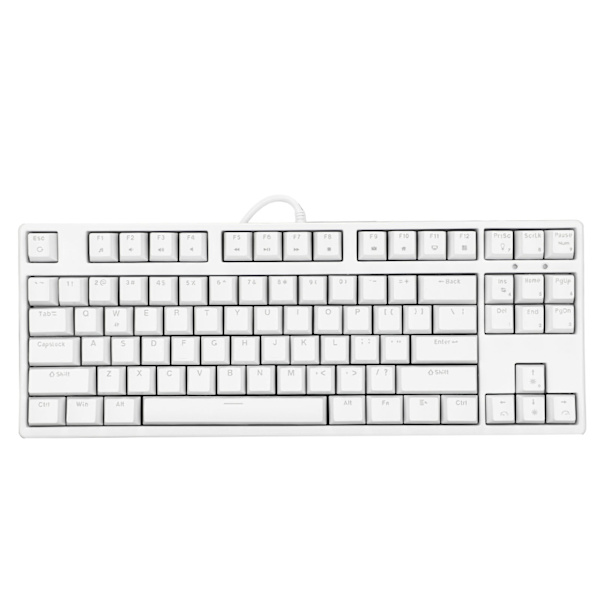 Mekanisk tastatur 87 taster rød bryter ergonomisk fleksibel rask respons kablet tastatur for PC datamaskin bærbar hvit
