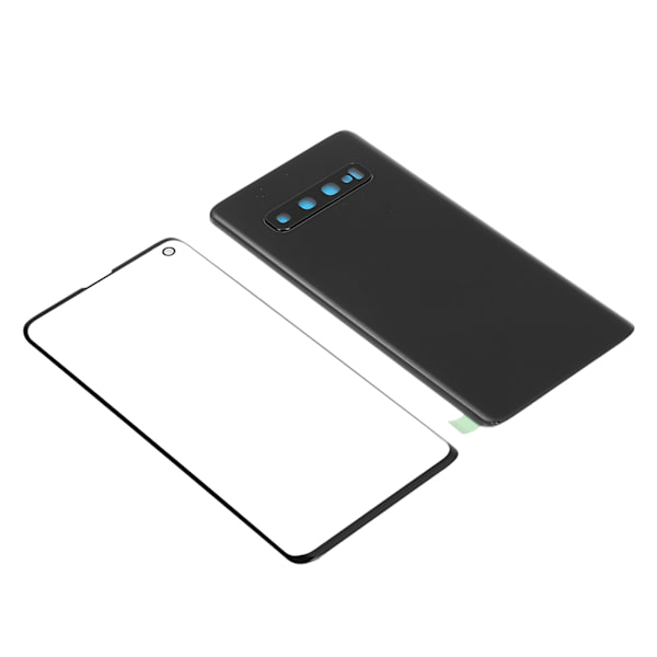 Samsung S10 G973 -puhelimen takalasin kansi ja ulompi lasipaneelin vaihto - Musta