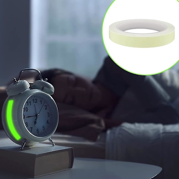 Glow-in-the-Dark Tejpset - Lysande Grön Självhäftande Tejp, 5m x 1cm och 5m x 2cm