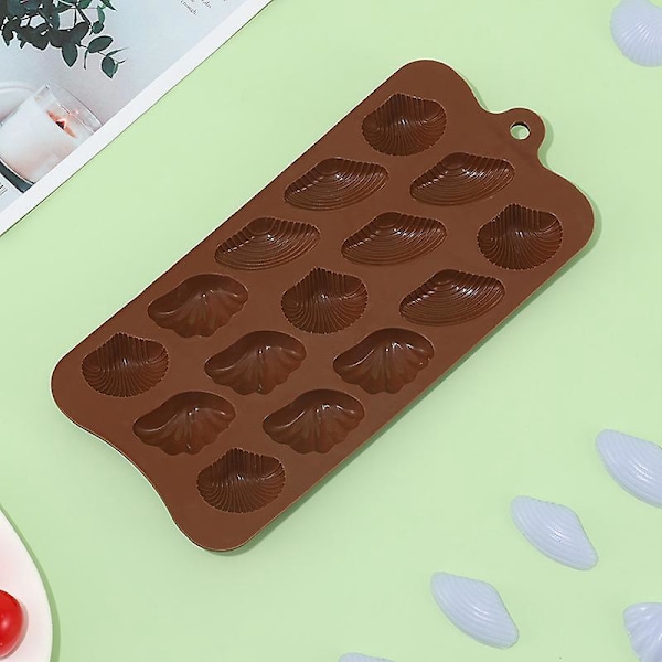 Silikon Chokoladeform Sæt af 4 Non-stick 15 Hul Skalleform Fødevarekvalitet Slik Geleform