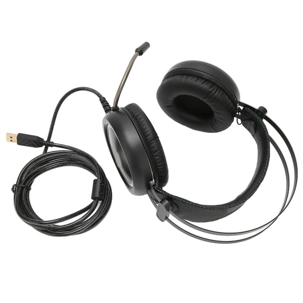 H1 Gaming Headset 7.1 Virtuell Surround RGB-effekter Multifunksjonelle Over-Ear Hodetelefoner for PC