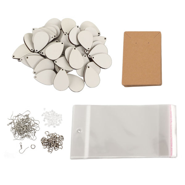 Sublimering Örhängen Blanks Set 250 Styck Vattendroppar Örhängen Örhänge Örhänge Kartong Thermal Transfer Örhängen Set