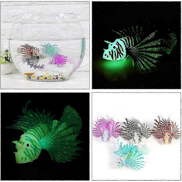 Kunstig Løvefisk, Selvlysende Falsk Fisk, Akvarium Fisketank Ornament, Glødende Simulering Dyre Dekor (Blå)_SZXM