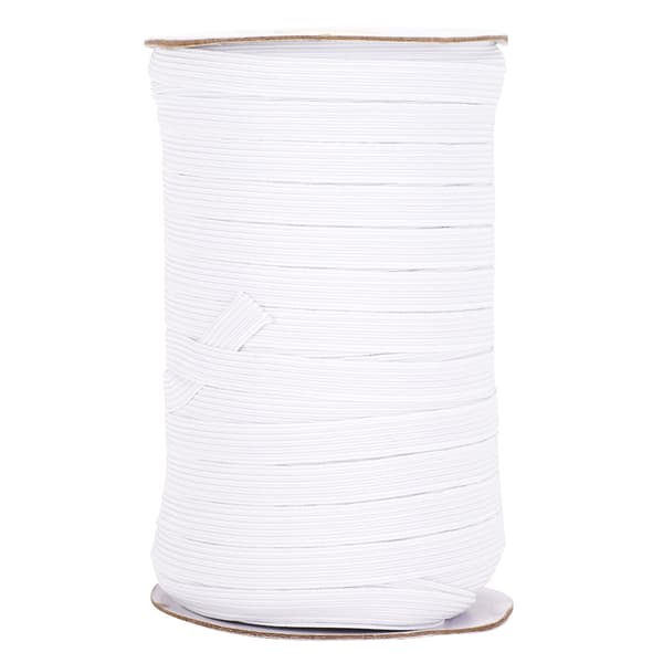 100 Yards Elastisk Bånd Flat Fleksibel Tau Bånd Munn Muffle Klær Tilbehør 10mm (Hvit)
