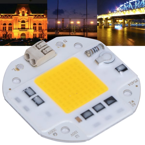 AC220V 50W Integrerad Chip Ljuskälla Hög Ljus COB Bead Spotlight Glödlampa Varm Vit