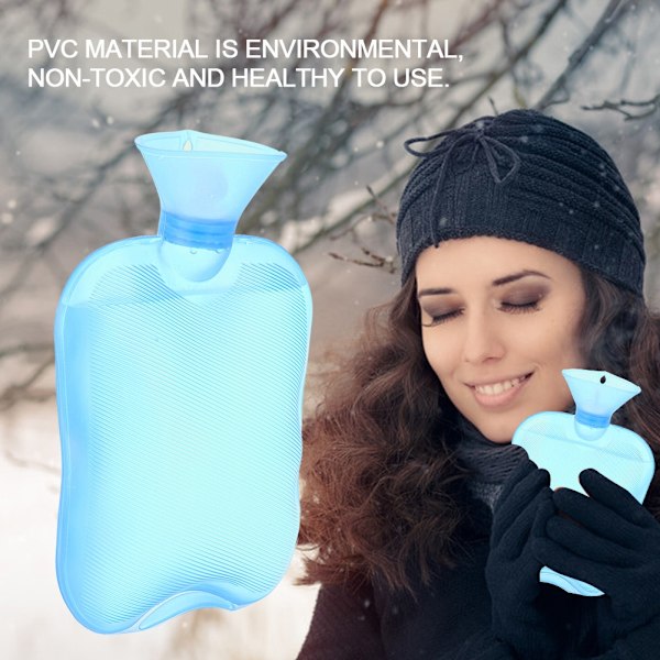 2000ml 3-fargets varmeflaskepose Varme- / kuldeterapi Stor vannflaske Blå