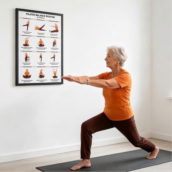 Sitting Chair Exercises Poster - Gentle Yoga & Low-Impact Workout - for Seniors & Beginners - Canvas & Clear Guides