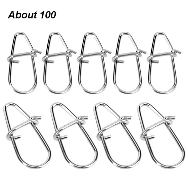 Kalebasstyp Krok Svängbara massiva ringar Säkerhetsspänne Fast Clip Lock Clip Connector fiskeverktyg5x9mm/0,2x0,4in